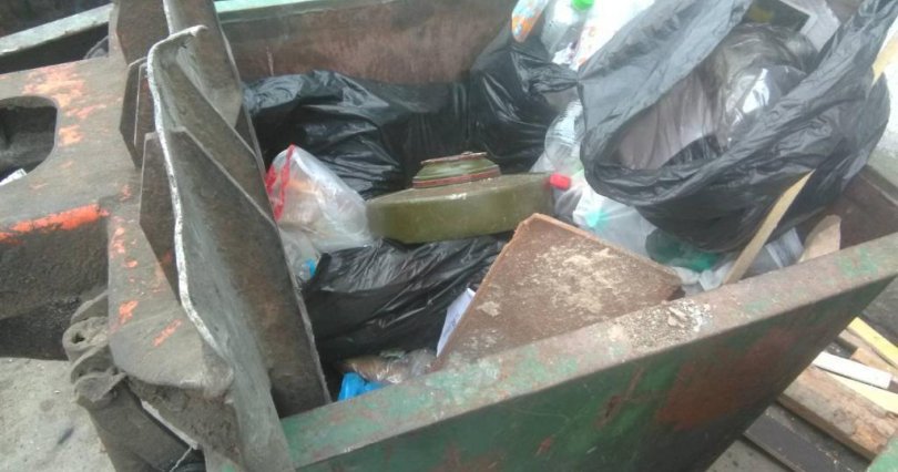 В Челябинской области в мусорном баке 
нашли боевую мину
