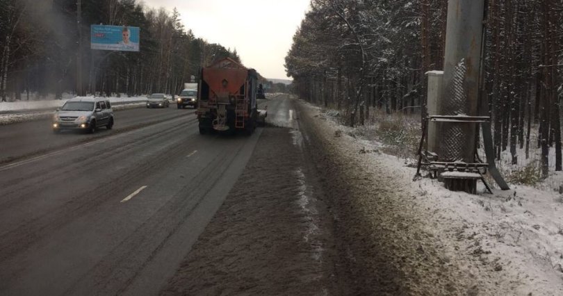 Снег на трассах Челябинской области 
убирает почти сотня машин

